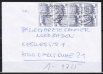 Bund 913 o.g./u.g.-Paare als portoger. MeF mit 4x 10 Pf B+S oben/unten-geschnittene Paare Buchdruck auf Inlands-Brief  von 1982-1989