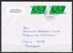 Bund 1046 als portoger. MeF mit 2x 50 Pf Sport 1982 auf Sonderporto-Brief nach Portugal von 1986-1989