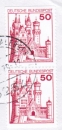 Bund 916 o.g./u.g. als portoger. EF mit roter 50 Pf B+S als senkrechtes Paar oben/unten geschnitten auf Brief / Postkarte von 1977-2002 im Ankauf gesucht !