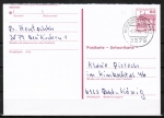 Bund 1028 als Antwort-GA-PK-Teil mit eingedruckter Marke rote 60 Pf B+S - Marke im Letterset-Druck Antwort-Karten-Teil portoger. 1984-1993 gelaufen