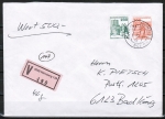 Bund 999 als portoger. MiF mit 230 Pf + 300 Pf je B+S aus Rolle auf Inlands-Wertbrief 20-50g vom Nov. 1982
