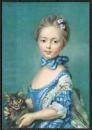 Ansichtskarte von Jean Baptiste Perronneau (1715-1783) - "Junges Mädchen mit Kätzchen"