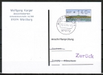 Bund ATM 2 - dickes DBP - Marke zu 140 Pf als portoger. EF auf Einzel-Anschriftenprfungs-Postkarte von 1993-1997, rs. mit Prf-Stempel