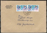 Bund 1311 als portoger. MeF mit 2x 120 Pf Sport 1987 auf Inlands-Brief 50-100g vom September 1989