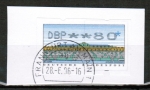 Bund ATM 2 - Nadeldruck - kobaltblau - Marke zu 80 Pf auf kleinem Briefstück von 1996