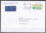 Bund ATM 1 - Marke zu 10 Pf als portoger. EF auf Luftpost-Blindensendung 20-40g von 1981 nach Berlin