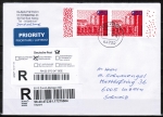 Bund 3449 als portoger. MeF mit 2x 260 Cent Uni Hamburg auf Auslands-Einschreibe-Brief 20-50g von 2019-heute in die Schweiz, mit Label !