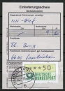 Bund ATM 1 - Marke in Spritzguss-Type als portoger. EF auf Einlieferungsschein für einen Nachnahme-Brief von 1982-1989