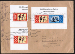 Bund 888 als portoger. MiF mit 2x 30 Pf EZM + 1x kpl. Montreal-Block auf C5-Inlands-Brief ber 100g von 1978, ca. 23 cm lang