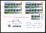 Bund 3401/3402 als portoger.. Zdr.-Frankatur mit 9x 45 Cent Dessau-Wörlitz (4x als Zdr.) auf Inlands-Übergabe-Einschreibe-Brief 14x20 cm von 2021