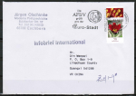 Bund 2968 als portoger. EF mit 58 Cent Blumen aus Bogen mit Rand auf Auslands-Infobrief von 2012 (!) nach China / Ankunftsstempel