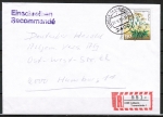 Bund 1509 als portoger. EF mit 350 Pf Rennsteiggarten auf Inlands-Einschreibe-Brief bis 20g von 1991-1992