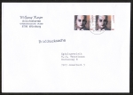 Bund 1643 als portoger. MeF mit 2x 100 Pf Jochen Klepper auf Briefdrucksache 50-100g von 1992-1993, 14x20 cm, nur kurze Laufzeit !