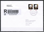 Bund 2969 als portoger. MeF mit 2x 240 Ct. Blumen aus Rolle auf Einschreibe-Brief von Büsingen in die Schweiz von 2012-2014