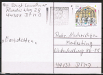 Bund 2028 als portoger. EF mit 100 Pf "Weimar" auf Inlands-Postkarte von 1999-2002, codiert