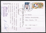 Bund 1398 - 20 Pf SWK aus Rolle - als portoger. MiF mit 60 Pf SM auf Auslands-Postkarte vom Juni 1989 nach Polen, AnkStpl.