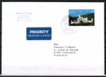 Bund 3049 als portoger. EF mit 75 Ct.Schloss Stolzenfels auf Auslands-Brief bis 20g von 2014 nach Frankreich, codiert