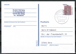 Bund 2299 Skl. (Mi. 2303) als portoger. EF mit 0,45 ¤ SWK als Skl.-Marke oben geschnitten auf Inlands-Postkarte von 2003-2019, codiert