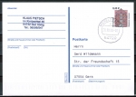Bund 2299 Skl. (Mi. 2303) als portoger. EF mit 0,45  SWK als Skl.-Marke oben geschnitten auf Inlands-Postkarte von 2003-2019, codiert