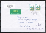 Bund 1406 als portoger. MeF mit 2x 100 Pf SWK "Alttting" D/u.g. aus Nasskl.-MH auf Land-Brief bis 20g von 1998 n. China, AnkStpl.