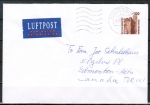 Bund 1348 als portoger. EF mit 300 Pf SWK aus Rolle auf Luftpost-Brief bis 20g von 1993-2002 n. Kanada, ohne Codierung