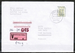 Bund 1691 als portoger. EF mit 700 Pf SWK aus Rolle auf Ausl.-Wertbrief 20-50g von 1993-1997 nach Rumnien