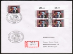 Bund 1086 als portoger. MeF mit 5x 50 Pf Auslnder-Familien auf Inlands-Einschreibe-Brief 20-50g / 14x20 cm mit ESST von 1981
