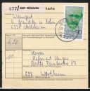 Bund 973 als portoger. MiF mit 90 Pf Janusz Korczak auf Inlands-Paketkarte von 1979