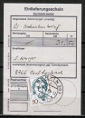 Berlin 770 als portoger. EF mit 50 Pf Frauen-Serie auf Einlieferungsschein f�r einen Nachnahme-Brief von 1986-1989