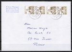 Bund 914 als portoger. MeF mit 4x 30 Pf B+S - Serie aus Rolle im Letterset-Druck auf Auslands-Brief bis 20g von 1987-1989 nach Polen, AnkStpl.