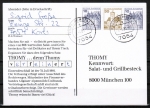 Bund 913+914+913 u.g. als portoger. Zdr.-EF mit 10+30+10 Pf B+S unten geschnitten aus MH im Buchdruck auf Inlands-Postkarte von 1980-1982