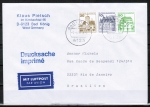 Bund 914+913+1038 u.g. als portoger. Zdr.-EF mit 30+10+50 Pf grne B+S als Zdr. unten geschn. aus MH im Bdr. auf Luftpost-Drucksache 1986 Brasilien