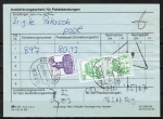 Bund 1141 als portoger. MiF mit 120 Pf B+S + 2x 50 Pf grne B+S je aus Rolle auf Paket-Auslieferungsschein von 1982-1989