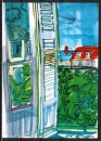 Ansichtskarte von Rauoul Dufy - "Balkonzimmer" (Ausschnitt)