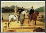 Ansichtskarte con Wilhelm von Kobell (1766-1855) - "Jagdgesellschaft am Tegernsee" (Ausschnitt)
