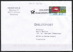 Bund ATM 9 - "Briefe empfangen" - Marke zu 0,57 Euro als portoger. EF auf Auslands-Economy-Dialogpost vom Juli 2020 nach Frankreich, codiert