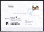 Bund 2774 als portoger. EF mit 220 Hildesheim als Nassklebe-Marke auf Inlands-Blinden-Einwurf-Einschreib-Brief von 2019-heute, codiert