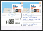 Bund 3623 als portoger. MeF mit 2x 80 Cent T.d.Bfm. 2021 / Mauritius-Brief EZM aus Philatelie-Block auf Prio-Postkarte von 2021, codiert