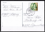 Bund 1505 als portogerechte EF mit 30 Pf Rennsteiggarten auf VGO-Postkarte vom März 1991