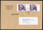 Bund 1618 als portoger. MeF mit 2x 100 Pf August Macke auf Briefdrucksache 50-100g von 1992/1993, 14x20 cm