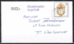 Bund 1633 als portoger. EF mit 80 Pf Wohlfahrt 1992 auf Auslands-Drucksache bis 20g von 1992-1993 nach Frankreich