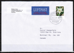 Bund 2530 als portoger. EF mit 220 Ct. Blumen / Edelwei aus Rolle auf bersee-Luftpost-Brief 20-50g von 2009-2010 nach Kanada, codiert