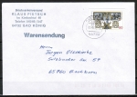 Bund 1786 als Ganzsachen-Ausschnitt aus PSo 37 mit 80 Pf Regensburg als portoger. EF auf Warensendung bis 20g von 1995, codiert