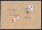 Bund 1393 als portoger. EF mit 350 Pf Frauen auf Orts-Einschreibe-Brief 20-50g / 14x20 cm vom März 1991 von West- n. Ost-Berlin