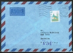 Bund 1406 als portoger. EF mit 100 Pf SWK "Altötting" aus Rolle auf VGO-Übersee-Luftpost-Brief bis 10g vom März 1991 nach Paraguay, AnkStpl.