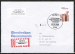 Bund 1348 als portoger. EF mit 300 Pf SWK aus Bogen mit Oberrand auf CEPT-Einschr.-Brief bis 20g mit ESST n. Griechenland, vs. Paginier-Nr.