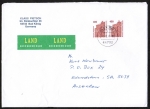 Bund 1562 als portoger. MeF mit 2x 400 Pf SWK aus Rolle auf Übersee-Land-Brief 100-250g von 1997 nach Australien, 14x20 cm
