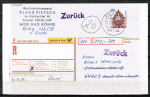 Bund 1623 als portoger. EF mit 450 Pf SWK aus Rolle auf Nachnahme-Postkarte von 1997-2002, codiert, zurück