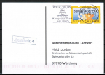 Bund ATM 3.1 - mit DBP-Eindruck - Marke zu 60 Pf als portoger. EF auf Sammel-Anschriftenprüfungs-Postkarte von 1999-2002