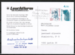 Berlin 811 als portoger. MiF mit 20 Pf Frauen-Serie + 5 Pf SWK-Serie vom Bogen mit Oberrand auf Massendrucksache-Postkarte von 1990